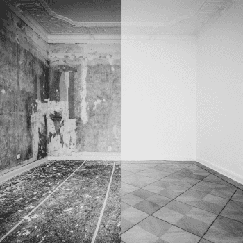 Dos suelos viejo y nuevo restaurado